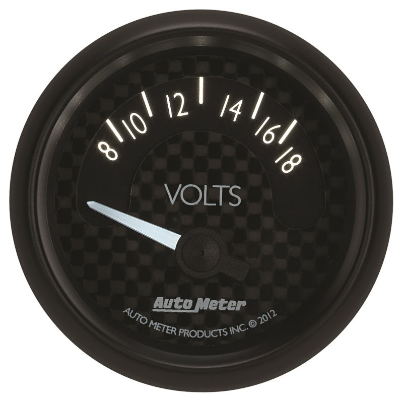 Autometer GT Series 52mm Short Sweep Electronic 8-18 Volts Voltmeter Autometer GT Series 52mm Short Sweep Electronic 8-18 Volts Voltmeter