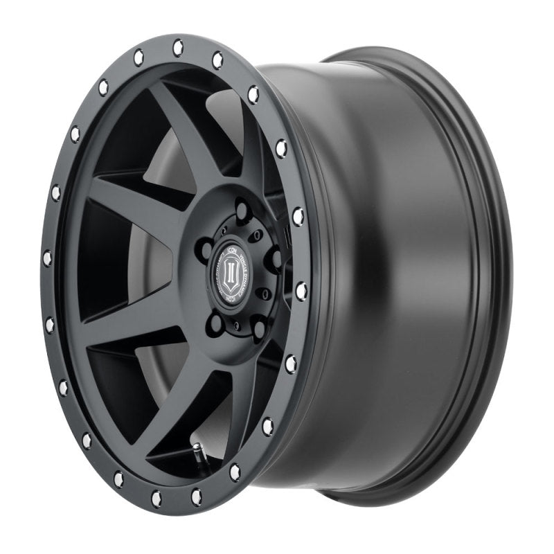 ICON Rebound 17x8.5 5x4.5 0mm Offset 4.75in BS 71.5mm Bore Satin Black Wheel ICON Rebound 17x8.5 5x4.5 0mm Offset 4.75in BS 71.5mm Bore Satin Black Wheel