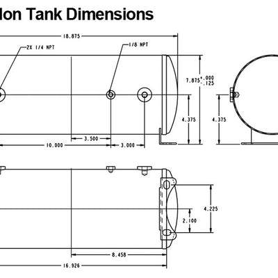 Ridetech RidePro E5 Air Ride Suspension Control System 3 Gallon Single Compressor 1/4in Valves