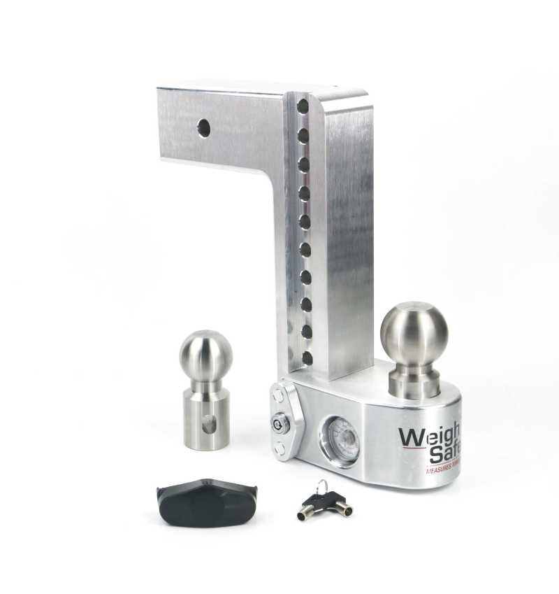Weigh Safe 10in Drop Hitch w/Built-in Scale & 3in Shank (10K/21K GTWR) - Aluminum Weigh Safe 10in Drop Hitch w/Built-in Scale & 3in Shank (10K/21K GTWR) - Aluminum