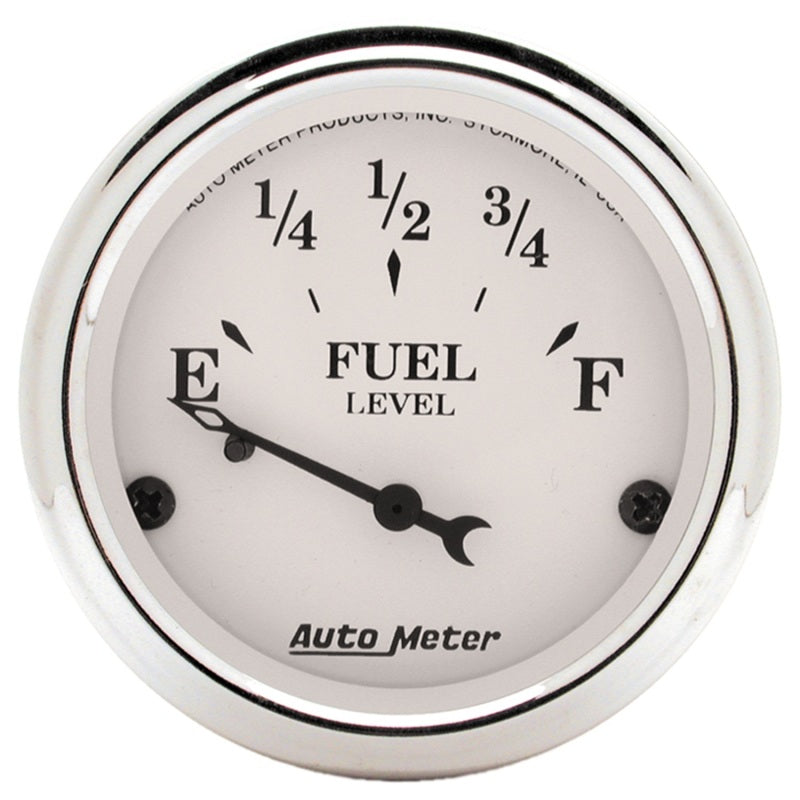 Autometer 2-1/16in 0-90 Fuel Level Air-Core GM Old Tyme White Gauge Autometer 2-1/16in 0-90 Fuel Level Air-Core GM Old Tyme White Gauge