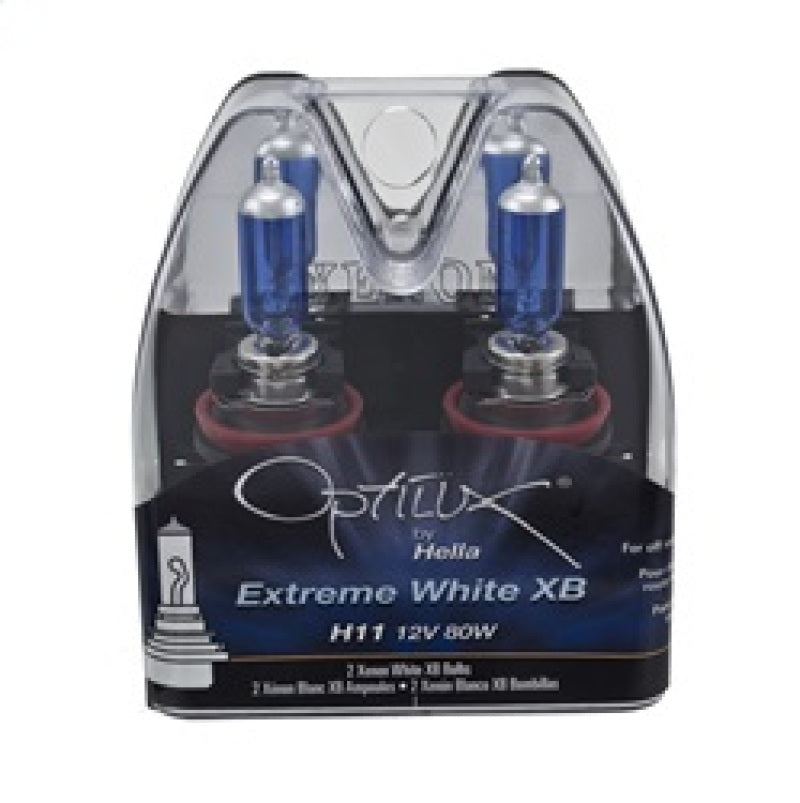 Hella Optilux XB Extreme Type H11 12V 80W Blue Bulbs - Pair Hella Optilux XB Extreme Type H11 12V 80W Blue Bulbs - Pair