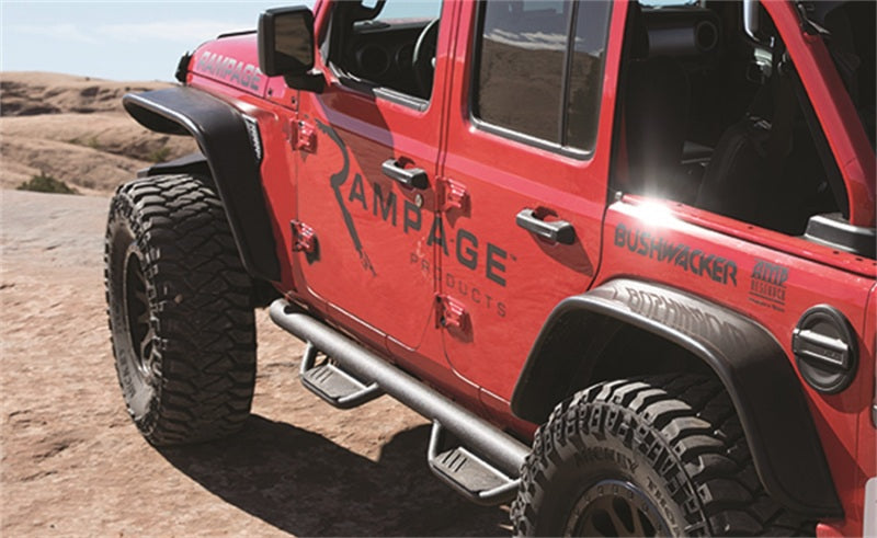 Rampage 2020+ Jeep Gladiator (JT) Rock Rail Nerf Bar - Black Rampage 2020+ Jeep Gladiator (JT) Rock Rail Nerf Bar - Black