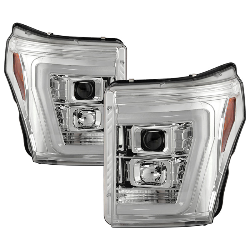 Spyder Ford F250/350/450 11-16 V2 High-Power LED Headlights-White Light Bar-Chrome PRO-YD-FS11V2PL-C Spyder Ford F250/350/450 11-16 V2 High-Power LED Headlights-White Light Bar-Chrome PRO-YD-FS11V2PL-C