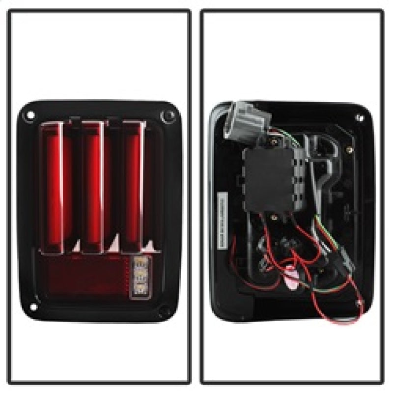 Spyder 07-16 Jeep Wrangler Version 2 Light Bar LED Tail Lights - Red Clear (ALT-YD-JWA07V2-LBLED-RC) Spyder 07-16 Jeep Wrangler Version 2 Light Bar LED Tail Lights - Red Clear (ALT-YD-JWA07V2-LBLED-RC)