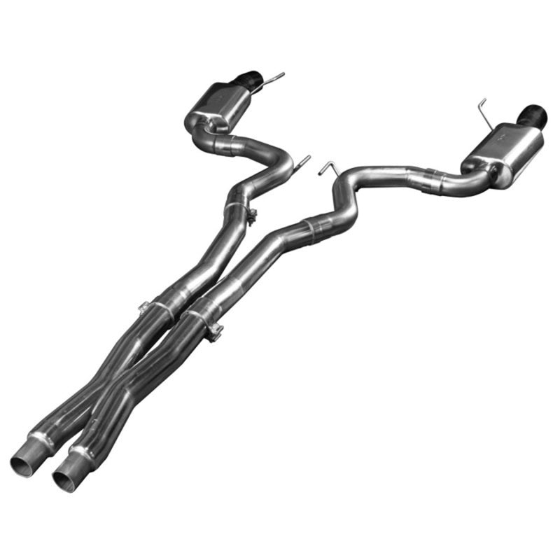 Kooks 15+ Mustang 5.0L 4V Convertible 3in Cat-Back w/ X-Pipe 4in Slash Cut Black Tips Exhaust Kooks 15+ Mustang 5.0L 4V Convertible 3in Cat-Back w/ X-Pipe 4in Slash Cut Black Tips Exhaust