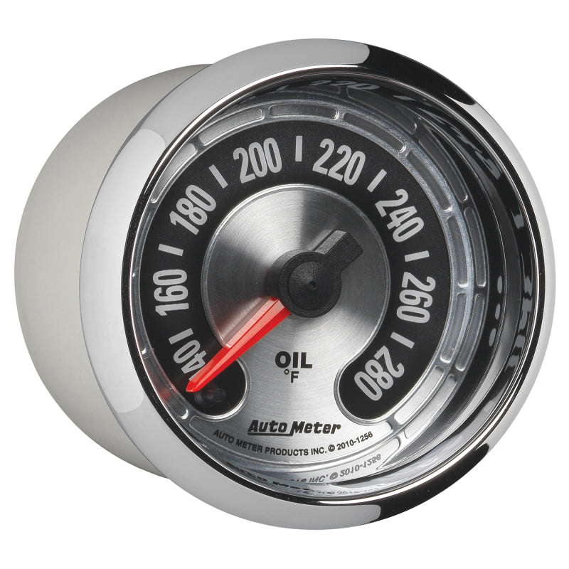 Autometer American Muscle 2-1/16in Full Sweep Electric Digital Stepper 140-280 Deg F Oil Temp Gauge Autometer American Muscle 2-1/16in Full Sweep Electric Digital Stepper 140-280 Deg F Oil Temp Gauge