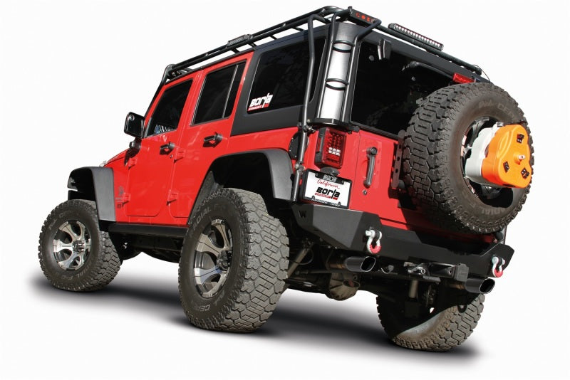 Borla 12-14 Jeep Wrangler JK 2/4Dr Rr Section ATAK Single Square Rlld Angle-Cut Black Chrome Exhaust Borla 12-14 Jeep Wrangler JK 2/4Dr Rr Section ATAK Single Square Rlld Angle-Cut Black Chrome Exhaust