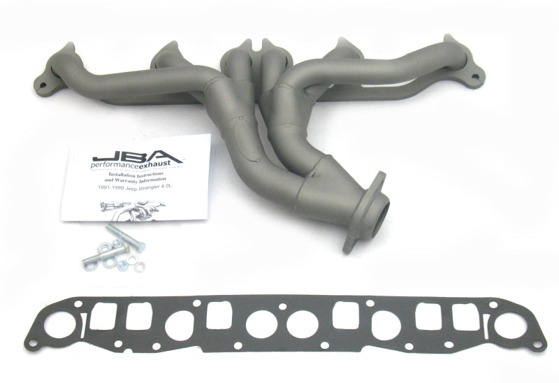 JBA 91-99 Jeep 4.0L 1-1/2in Primary Ti Ctd Cat4Ward Header JBA 91-99 Jeep 4.0L 1-1/2in Primary Ti Ctd Cat4Ward Header