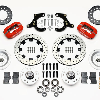 Wilwood Forged Dynalite Front Kit 11.75in Drilled Red 55-57 Chevy