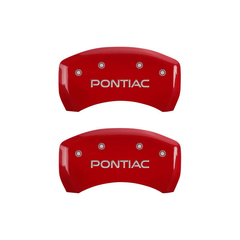 MGP 4 Caliper Covers Engraved Front & Rear 06-09 Pontiac Solstice Red Finish Silver Pontiac Logo MGP 4 Caliper Covers Engraved Front & Rear 06-09 Pontiac Solstice Red Finish Silver Pontiac Logo