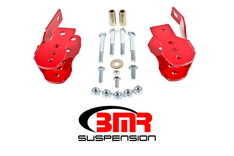 BMR 05-14 S197 Mustang Bolt-On Control Arm Relocation Brackets - Red BMR 05-14 S197 Mustang Bolt-On Control Arm Relocation Brackets - Red