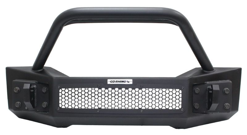 Go Rhino 07-20 Jeep Wrangler JL/JLU/JK/JKU/Gladiator JT Rockline Front Stubby Bumper w/ Overrider Go Rhino 07-20 Jeep Wrangler JL/JLU/JK/JKU/Gladiator JT Rockline Front Stubby Bumper w/ Overrider