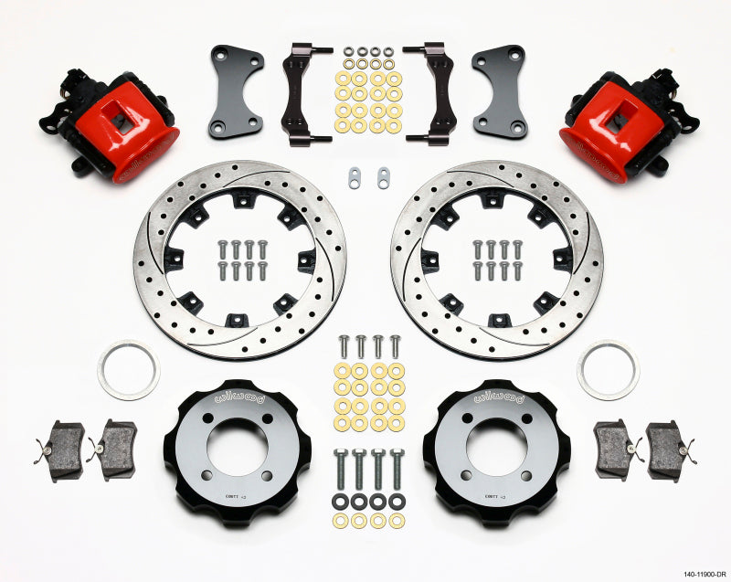 Wilwood Combination Parking Brake Rear Kit 11.75in Drilled Red 2011 Fiesta Rear Wilwood Combination Parking Brake Rear Kit 11.75in Drilled Red 2011 Fiesta Rear