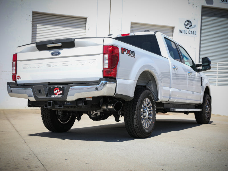 aFe Apollo GT Series 3-1/2in 409 SS Axle-Back Exhaust 17-20 Ford F-250/F-350 Black Tips w/o Muffler aFe Apollo GT Series 3-1/2in 409 SS Axle-Back Exhaust 17-20 Ford F-250/F-350 Black Tips w/o Muffler