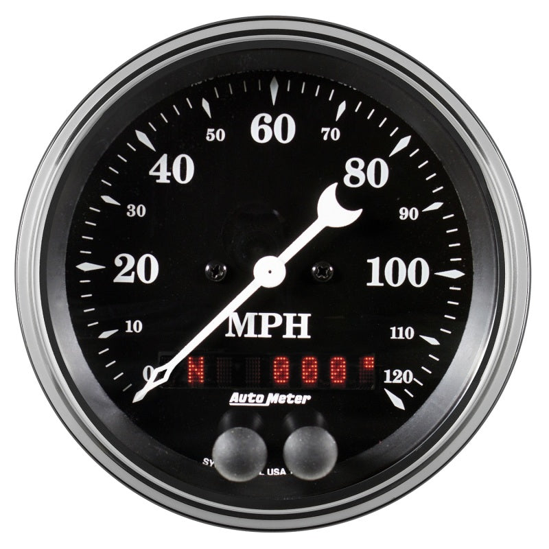 Auto Meter Gauge Speedometer 3 3/8in 120mph GPS Old Tyme Black Auto Meter Gauge Speedometer 3 3/8in 120mph GPS Old Tyme Black