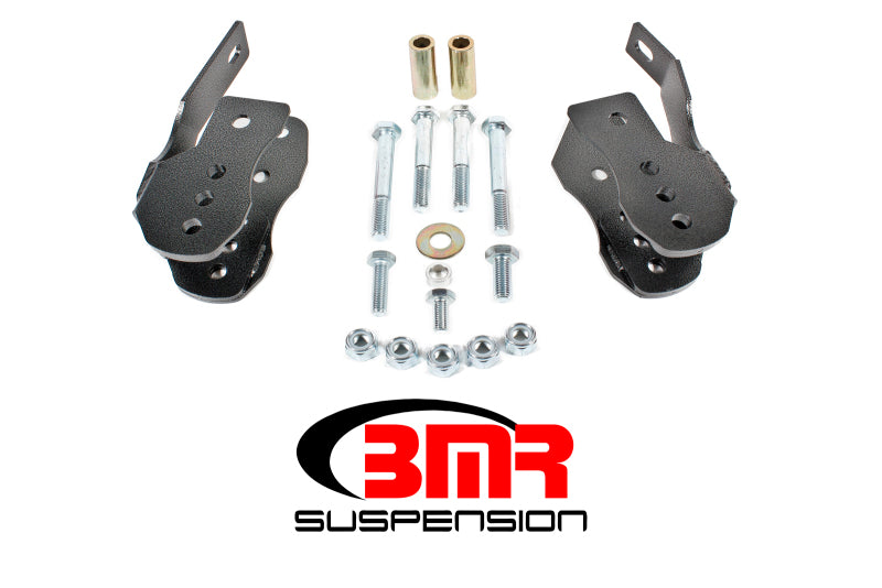 BMR 05-14 S197 Mustang Bolt-On Control Arm Relocation Brackets - Black Hammertone BMR 05-14 S197 Mustang Bolt-On Control Arm Relocation Brackets - Black Hammertone