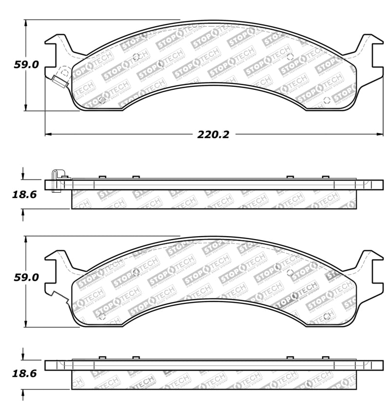 StopTech Sport Brake Pads w/Shims and Hardware - Rear StopTech Sport Brake Pads w/Shims and Hardware - Rear
