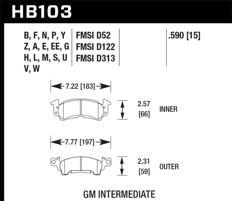 Hawk 96-81 Chevy Camaro DTC-60 Race Front Brake Pads Hawk 96-81 Chevy Camaro DTC-60 Race Front Brake Pads