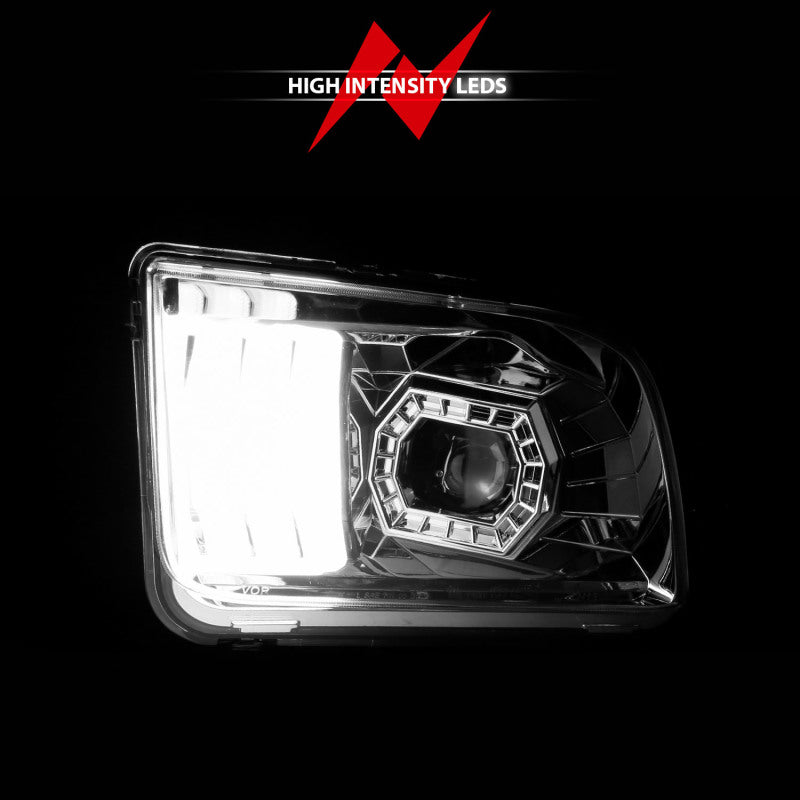 ANZO 05-09 Ford Mustang (w/Factory Halogen HL Only) Projector Headlights w/Light Bar Chrome Housing ANZO 05-09 Ford Mustang (w/Factory Halogen HL Only) Projector Headlights w/Light Bar Chrome Housing