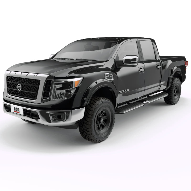 EGR 16+ Nissan Titan XD Bolt-On Look Color Match Fender Flares - Set - Black Metallic EGR 16+ Nissan Titan XD Bolt-On Look Color Match Fender Flares - Set - Black Metallic