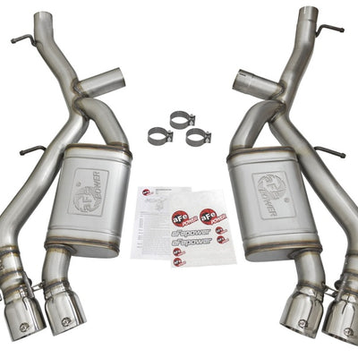 aFe MACHForce XP 3in 304 SS Axle-Back Dual Exhaust (NPP) w/ Polished Tips 16-17 Camro SS V8-6.2L
