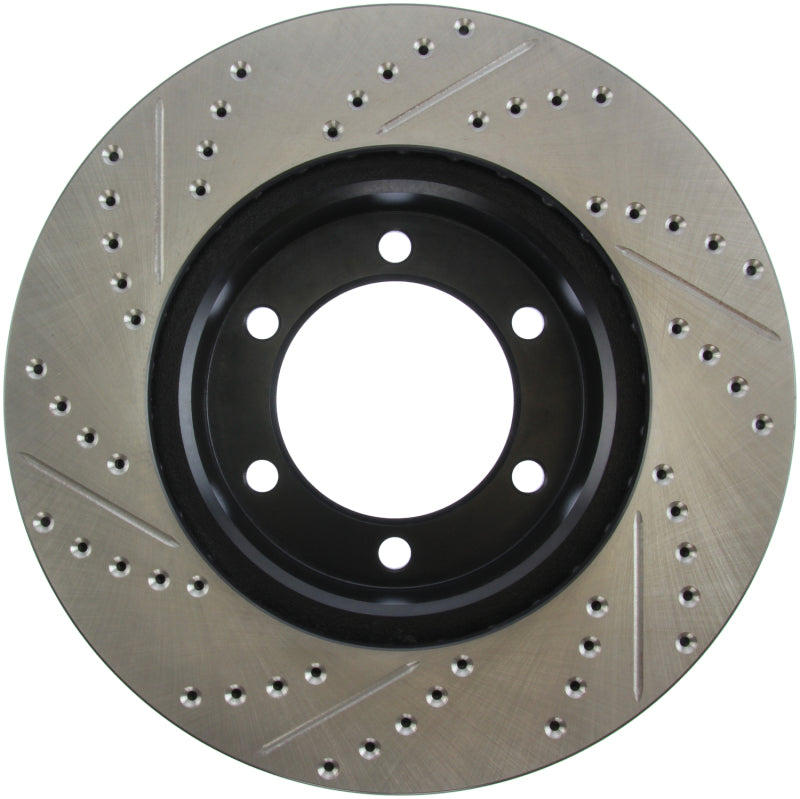 StopTech 00-06 Toyota Tundra / 01-07 Toyota Sequoia Front Left Slotted & Drilled Rotor StopTech 00-06 Toyota Tundra / 01-07 Toyota Sequoia Front Left Slotted & Drilled Rotor