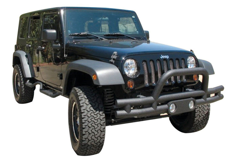 Rampage 2007-2018 Jeep Wrangler(JK) Double Tube Bumper Front - Black Rampage 2007-2018 Jeep Wrangler(JK) Double Tube Bumper Front - Black