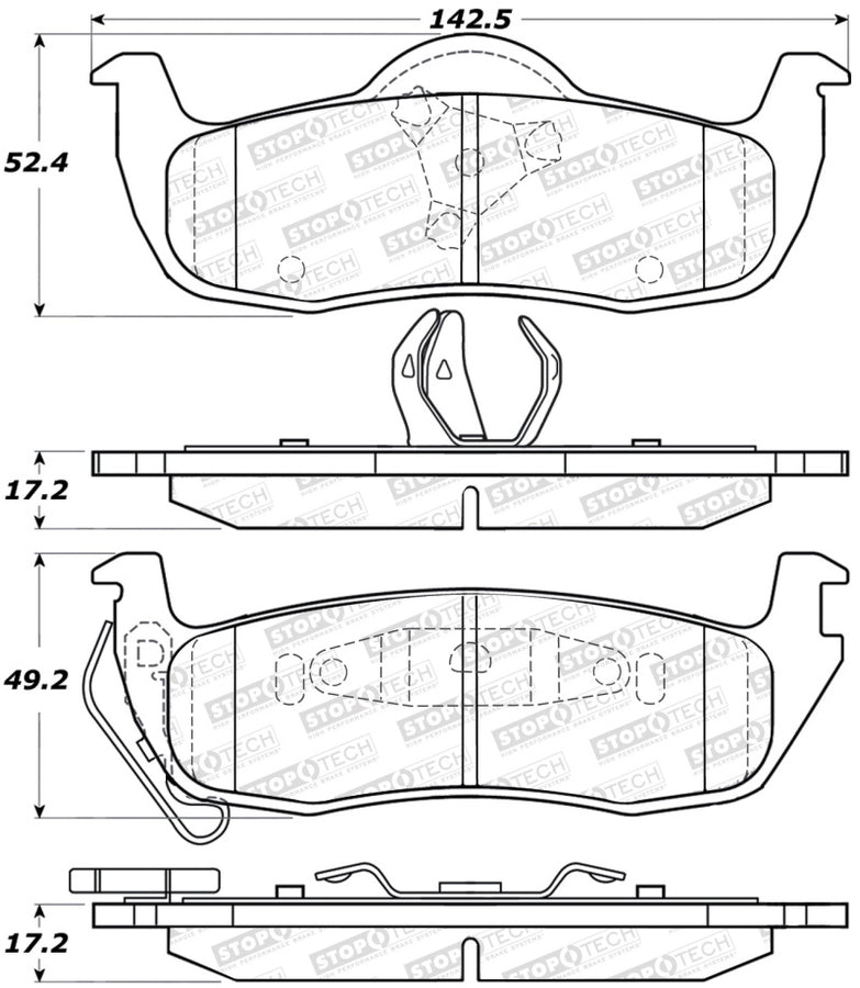 StopTech Sport Brake Pads w/Shims and Hardware - Rear StopTech Sport Brake Pads w/Shims and Hardware - Rear