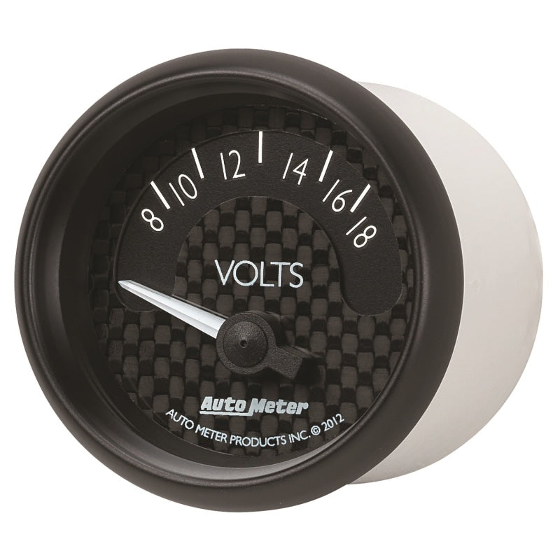 Autometer GT Series 52mm Short Sweep Electronic 8-18 Volts Voltmeter Autometer GT Series 52mm Short Sweep Electronic 8-18 Volts Voltmeter