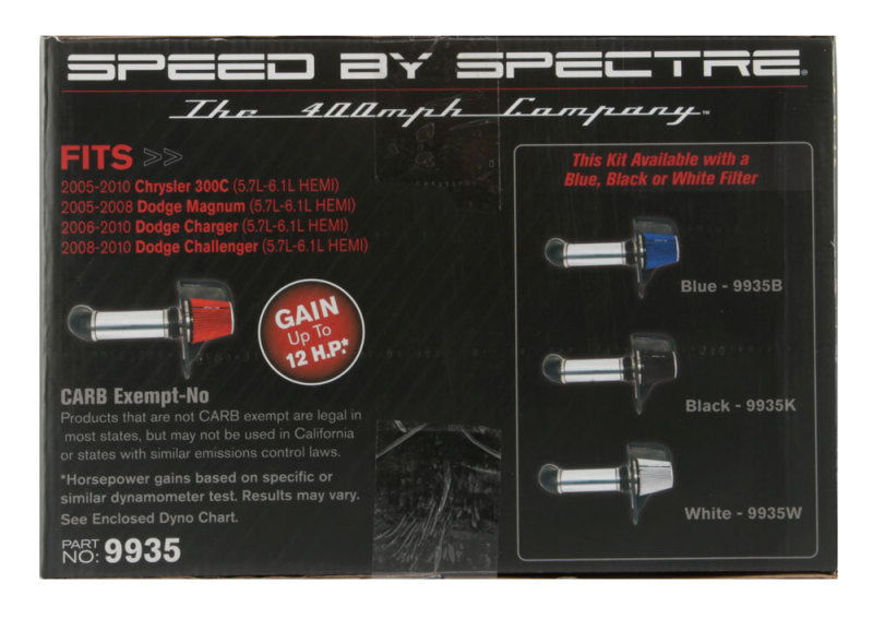 Spectre 05-10 Chrysler 300C V8-5.7/6.1L F/I Air Intake Kit - Polished w/Red Filter Spectre 05-10 Chrysler 300C V8-5.7/6.1L F/I Air Intake Kit - Polished w/Red Filter