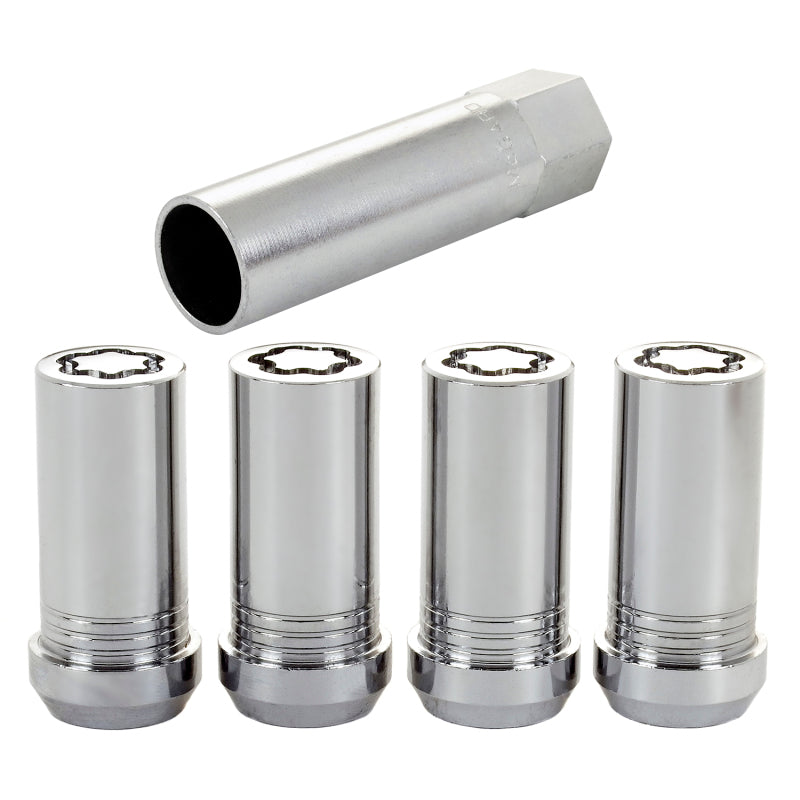 McGard Wheel Lock Nut Set - 4pk. (Tuner / Cone Seat) M14X1.5 / 1in. Hex / 1.935in. Length - Chrome McGard Wheel Lock Nut Set - 4pk. (Tuner / Cone Seat) M14X1.5 / 1in. Hex / 1.935in. Length - Chrome