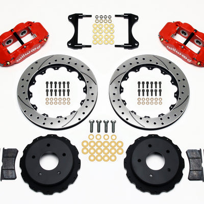 Wilwood Narrow Superlite 4R Rear Kit 12.88in Drilled Red 65-82 Corvette C2/C3