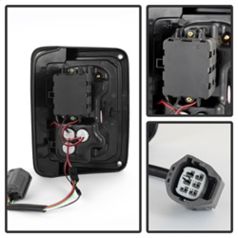 Spyder Jeep Wrangler 07-15 LED Tail Lights Black Smoke ALT-YD-JWA07-LED-BSM Spyder Jeep Wrangler 07-15 LED Tail Lights Black Smoke ALT-YD-JWA07-LED-BSM