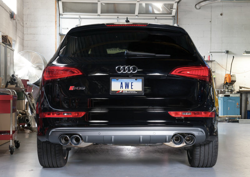AWE Tuning Audi 8R SQ5 Touring Edition Exhaust - Quad Outlet Chrome Silver Tips AWE Tuning Audi 8R SQ5 Touring Edition Exhaust - Quad Outlet Chrome Silver Tips