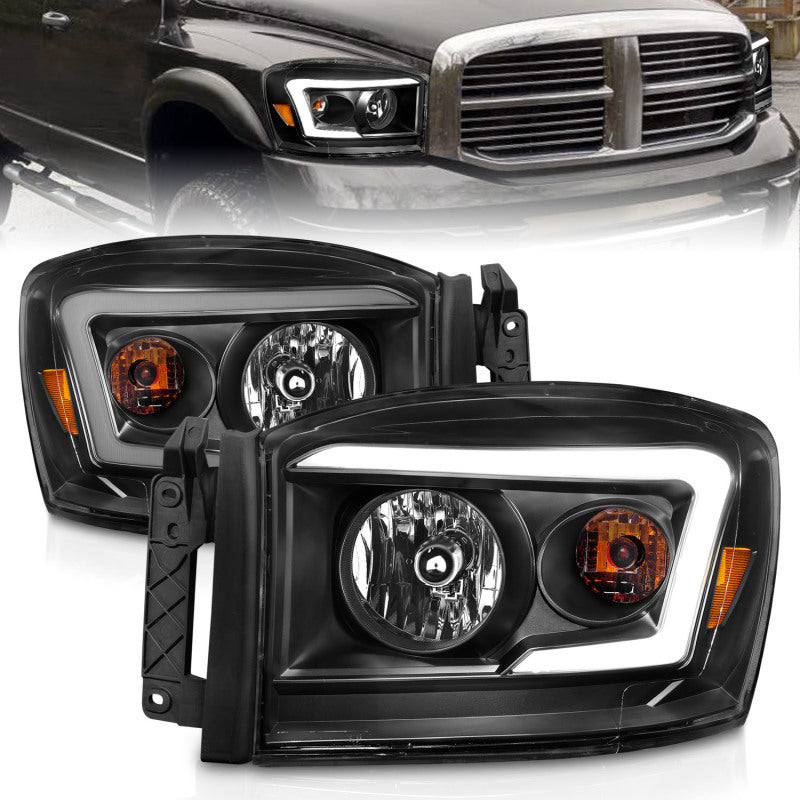 Anzo 06-09 Dodge RAM 1500/2500/3500 Headlights Black Housing/Clear Lens (w/ Light Bars) Anzo 06-09 Dodge RAM 1500/2500/3500 Headlights Black Housing/Clear Lens (w/ Light Bars)