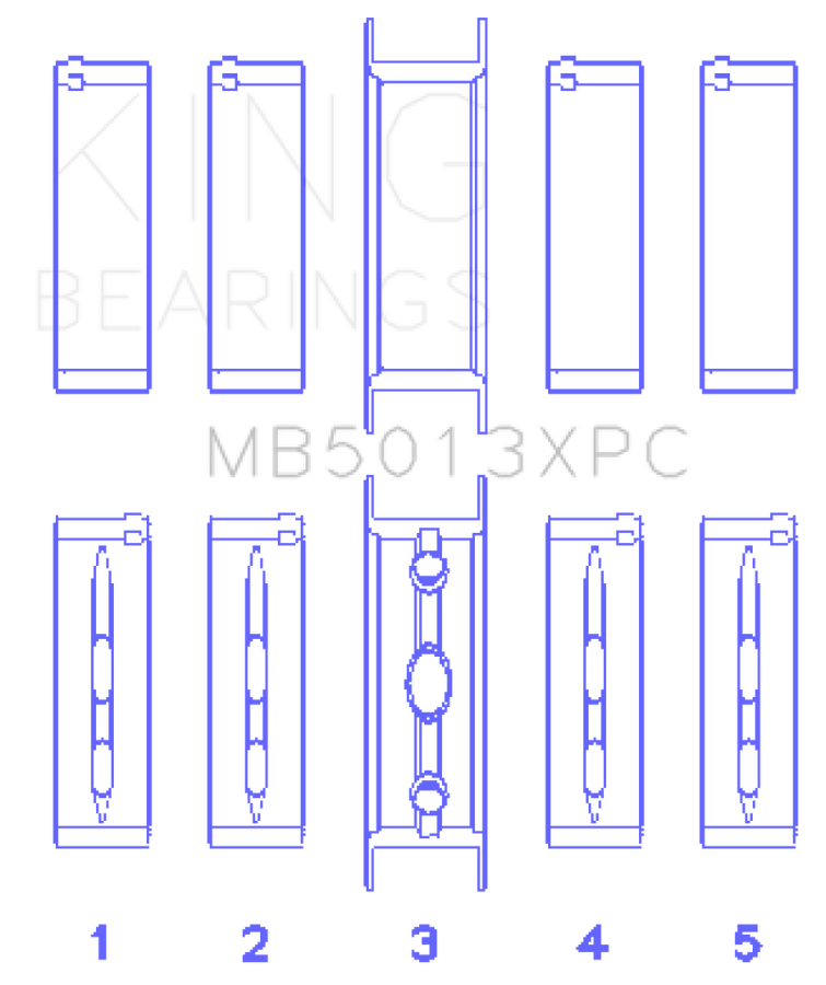 King Engine Bearings Chevy LS1/LS2/LS6 Performance Main Bearing Set w/ pMaxKote - Size STD King Engine Bearings Chevy LS1/LS2/LS6 Performance Main Bearing Set w/ pMaxKote - Size STD