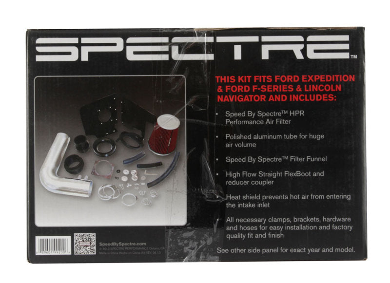 Spectre 97-03 Ford Expedition V8-4.6/5.4L F/I Air Intake Kit - Polished w/Red Filter Spectre 97-03 Ford Expedition V8-4.6/5.4L F/I Air Intake Kit - Polished w/Red Filter