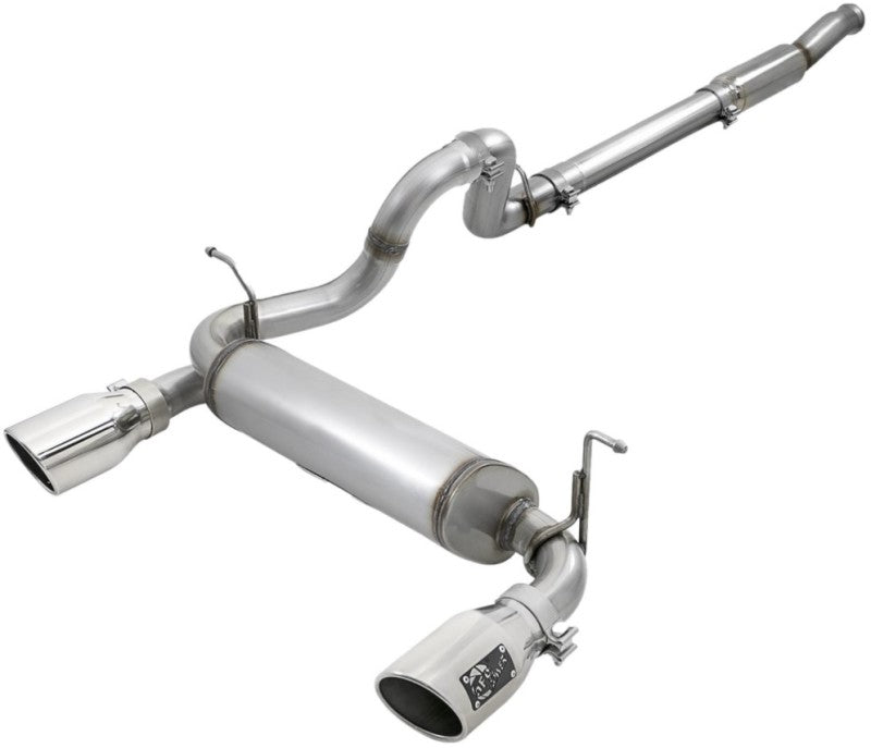 aFe Rebel Series 409 Stainless Steel Cat-Back Exhaust 18-21 Jeep Wrangler JL 2.0L (t) - Polished Tip aFe Rebel Series 409 Stainless Steel Cat-Back Exhaust 18-21 Jeep Wrangler JL 2.0L (t) - Polished Tip