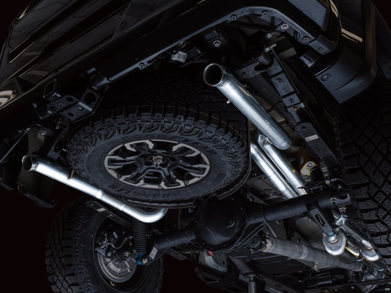 AWE Tuning 22-23 GMC Sierra 1500 AT4X 6.2L 0FG Catback Split Dual (Flat Bumper) - Bashguard(No Tips) AWE Tuning 22-23 GMC Sierra 1500 AT4X 6.2L 0FG Catback Split Dual (Flat Bumper) - Bashguard(No Tips)