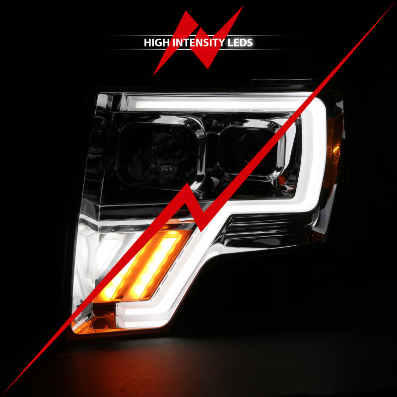 ANZO 2009-2013 Ford F-150 Projector Light Bar G4 Switchback H.L. Chrome Amber ANZO 2009-2013 Ford F-150 Projector Light Bar G4 Switchback H.L. Chrome Amber