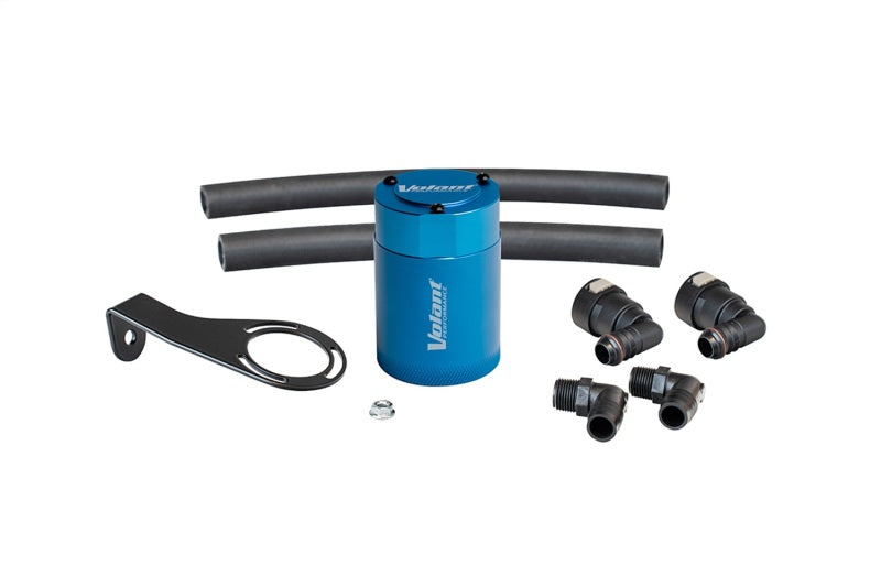 Volant 21-23 Ford Bronco 2.7L Turbo Auto 3oz Aluminum Oil Catch Can w/Mounting Bracket - Blue Volant 21-23 Ford Bronco 2.7L Turbo Auto 3oz Aluminum Oil Catch Can w/Mounting Bracket - Blue