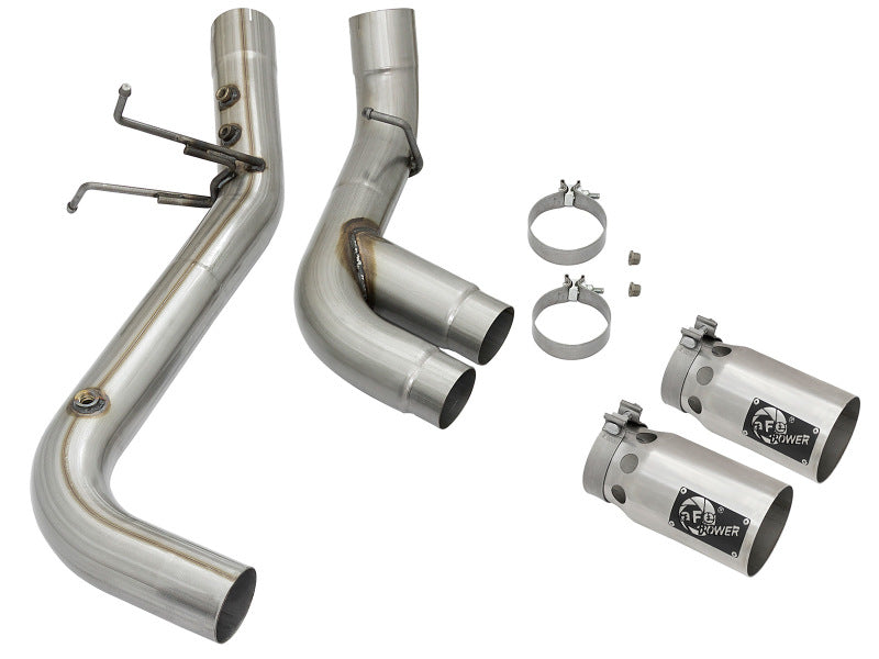 aFe Victory Series 4in 409-SS DPF-Back Exhaust w/ Dual Polished Tips 2017 GM Duramax V8-6.6L(td) L5P aFe Victory Series 4in 409-SS DPF-Back Exhaust w/ Dual Polished Tips 2017 GM Duramax V8-6.6L(td) L5P