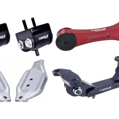 Torque Solution Engine/Trans Red Pitch Mount Kit w/ Mount Plates 02-14 Subaru WRX / 2004+ Subaru STi
