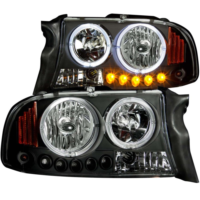 ANZO 1997-2004 Dodge Dakota Projector Headlights w/ Halo Black 1 pc ANZO 1997-2004 Dodge Dakota Projector Headlights w/ Halo Black 1 pc