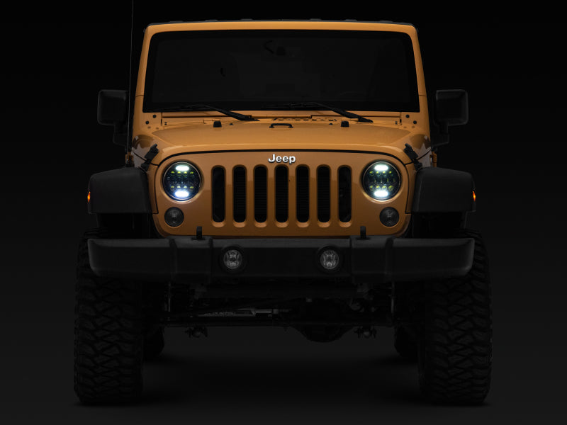 Raxiom 97-18 Jeep Wrangler TJ/JK Axial Series 13-LED Headlights- Black Housing (Clear Lens) Raxiom 97-18 Jeep Wrangler TJ/JK Axial Series 13-LED Headlights- Black Housing (Clear Lens)