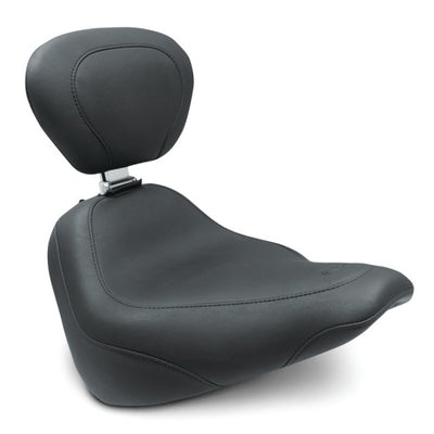 Mustang 18-21 Harley Street Bob Wide Tripper Solo Seat w/Driver Backrest - Black
