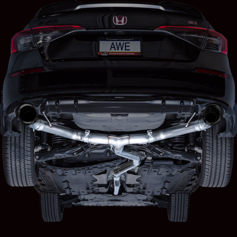 AWE Tuning 22+ Honda Civic Si/Acura Integra Track Edition Catback Exhaust - Dual Diamond Black Tips AWE Tuning 22+ Honda Civic Si/Acura Integra Track Edition Catback Exhaust - Dual Diamond Black Tips