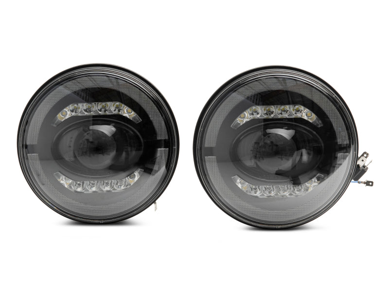 Raxiom 07-18 Jeep Wrangler JK Axial Series LED Headlights- Black Housing (Clear Lens) Raxiom 07-18 Jeep Wrangler JK Axial Series LED Headlights- Black Housing (Clear Lens)