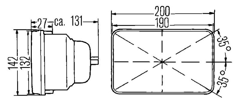 Hella Vision Hlmp Kit 190X132Mm H4 12V (Qty 2) (Legal in US for MOTORCYLCES ONLY) Hella Vision Hlmp Kit 190X132Mm H4 12V (Qty 2) (Legal in US for MOTORCYLCES ONLY)